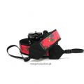Folkowy czerwony pasek dla fotografa do noszenia aparatu fotograficznego na szyi lub na ramieniu