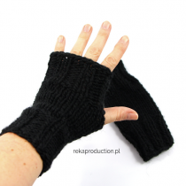 Czarne rękawiczki bez palców
