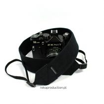 Czarny pasek dla fotografa do aparatu fotograficznego noszonego na szyi lub na ramieniu
